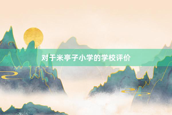 对于米亭子小学的学校评价